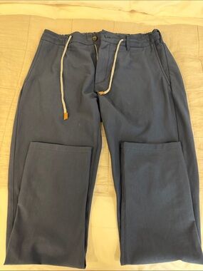 Eleventy Milano Platinum Made in Italy Drawstring Pants Navy Size 34